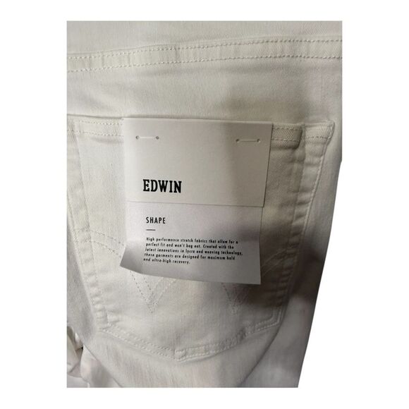 NWT Edwin Bree Cropped Optic white ankle jeans size 33 - Picture 11 of 14